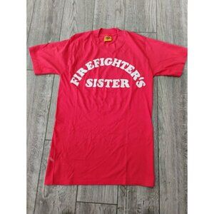 Vintage 80s T-Shirt Women's M Thin Soft Single Stitch Graphic Print Fire Fighter